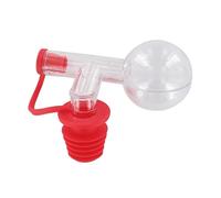 Fackelmann 004032 Dosatore per alcool, palla dosatrice per alcool, beccuccio dosatore per bottiglia, tappo dosatore 2,5 cl, plastica, rosso, 9 x 7 cm