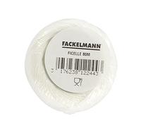 Fackelmann 1224450 Spago Alimentare spago per arrosto, spago da Cucina, spago da Cucina, Rotolo di spago da Cucina, Poliestere, Bianco, 80 m