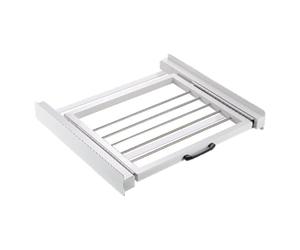 Fackelmann 129750 - Kit di sovrapposizione per lavatrice e asciugatrice, con telaio intermedio per lavatrice e asciugatrice, in acciaio laminato a freddo, alluminio, bianco, 60 x 54 x 7,5 cm