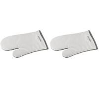 FACKELMANN 14298 - Guanto da forno, in cotone, colore: Bianco/Grigio (Confezione da 2)