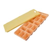 Fackelmann 17045 - Vassoio per ghiaccio con coperchio, Giallo Pastello/Arancione