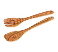 Fackelmann 30855 Posate da insalata in legno di ulivo, 30 cm, lavabili in lavastoviglie