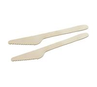 Fackelmann 31027 - Set di 30 coltelli monouso in legno FSC, coltelli monouso biodegradabili, legno certificato FSC, 16,5 x 2,5 cm