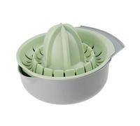 Fackelmann 33001 Spremiagrumi manuale, spremi agrumi con contenitore, spremifrutta per spremere arance, limoni, pompelmi, lime, plastica Ecologica, Verde Menta Pastello/Grigio Chiaro, 170x140x60 mm