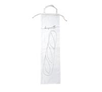 Fackelmann 47066 Borsa per baguette per pane, in cotone, per bacchette, bianca, 63 x 17,8 cm, bianco, nero., Baguette, Classico