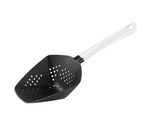 Fackelmann 49264 Cucchiaio scolapasta Arcadalina, Scopino schiumarola, Plastica, Nylon, Bianco, 31,5 x 13 x 6 cm