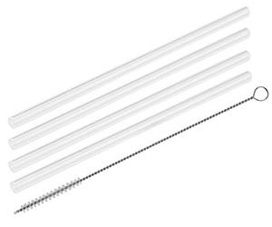 Fackelmann 54845 Set 4 cannucce in Vetro con scovolino, Verde