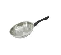 Fackelmann 681852 Padella 24 cm in acciaio inox, padella a induzione, padella senza PFAS, acciaio inossidabile 18/8, 24 x 5,5 cm, colore: Grigio