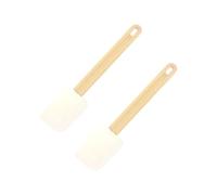 Fackelmann 9316450 - Set di 2 Maryses con manico piatto in resina, spatola per pasticceria, spatola da cucina, resina, silicone, 32 x 7 x 1,2 cm, colore: Bianco