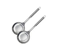 Fackelmann 9340350 - Set di 2 pezzi in acciaio inox, skimmer per ravioli, 32,6 x 11,5 x 1,6 cm, colore: Argento