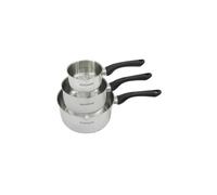 Fackelmann 9443350 Set 3 pentole 12 16 e 20 cm in acciaio inox 18/8, casseruola da cucina, pentola a induzione, casseruola senza PFAS, acciaio inossidabile 18/8, 12 16 e 20 cm