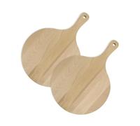 Fackelmann 9923950 - Set di 2 taglieri per pizza, tagliere in legno, tagliere, tavola rotonda, 2 taglieri in legno, legno, 30 cm