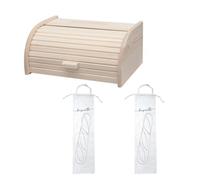 Fackelmann 9926750 - Set di 3 utensili per il pane con Uche per il pane e 2 sacchetti per la conservazione del pane, in cotone per baguette, cotone, bianco, legno di pino, 40 x 28 cm
