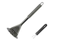Fackelmann 9932550 Duo - Spremiapatate, per patate, per patate, picche patate, acciaio inossidabile, plastica, argento, nero, 25,5 x 8,3 x 8 cm