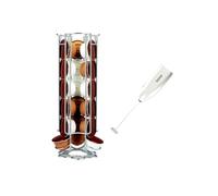 Fackelmann 9937250 Set caffè con Porta Capsule, Acciaio Inossidabile, Grigio