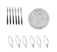 Fackelmann 9984850 - Set speciale lumache, forchette per lumache, pinze per lumache, piatti usa e getta, alluminio, acciaio inossidabile, da 12,5 a 17,5 cm