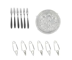 Fackelmann 9984850 - Set speciale lumache, forchette per lumache, pinze per lumache, piatti usa e getta, alluminio, acciaio inossidabile, da 12,5 a 17,5 cm