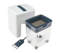 FACKELMANN Affettaverdure a stick, Linea EASY PREPARE, ideale per patate, carote e molto altro, 11,5x10x16cm, colore: blu scuro e bianco