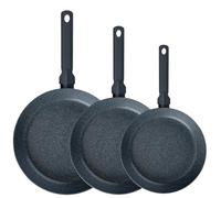 Fackelmann Balance - Set di 3 padelle da 20/24/28 cm, in alluminio riciclato, con rivestimento antiaderente in ceramica, adatte per tutti i tipi di cucina, inclusa induzione