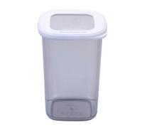 Fackelmann Barattolo rettangolare da 1200 ml, trasparente con coperchio beige chiaro, lavabile in lavastoviglie e robusto, ideale per Meal Prep