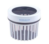 FACKELMANN Barattolo scanalato da 500 ml, contenitore trasparente Mealprep per cucina, coperchio blu gelo, design scanalato, lavabile in lavastoviglie, progettato in Germania
