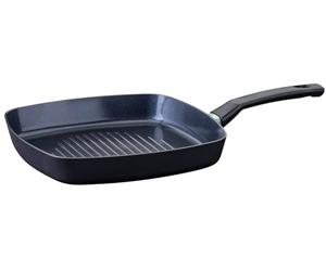 Fackelmann Brandao Grill Antiaderente 28 cm, Alluminio Riciclato e Manico in Bachelite, Rivestimento Ceramico CK2 Senza PFA, Adatto per Induzione, Vitro, Gas e Forno, Manico Ergonomico, 1 pz