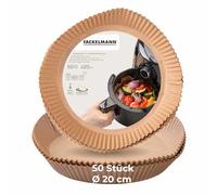 Fackelmann Carta da forno per friggitrice ad aria calda, rotonda, 20 cm, resistente all'olio e all'acqua, minimizza la pulizia, resistente al calore fino a 220°C