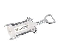 FACKELMANN Cavatappi con apribottiglie, 16,5 cm, in bianco/argento, plastica, 16,5 x 7,9 x 3,8 cm, 49786