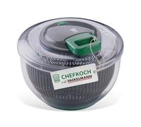 FACKELMANN ChefKoch, centrifuga per insalata con cavo e pulsante di arresto, per lavare, asciugare e servire insalata senza sforzo - Include pratica corda e colino rimovibile