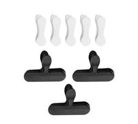 Fackelmann Clip per sacchetti di plastica - Set di 8 clip riutilizzabili per sigillare alimenti, nero e bianco