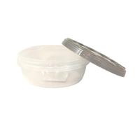 Fackelmann Contenitore Dispensa Tondo 325ml Ø11x4,5cm - Ideale per Spezie, Cereali e Alimenti Secchi - Design Salvaspazio, Impilabile, Coperchio a Vite, Trasparente