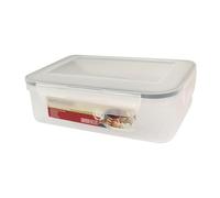 Fackelmann Contenitore Ermetico Rettangolare 1500ml - Contenitore Alimentare Grande per Famiglia - Frigo, Freezer, Microonde - Trasparente, Chiusura Sicura, Lavabile Lavastoviglie