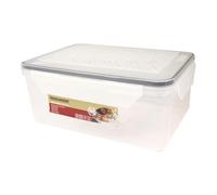 Fackelmann Contenitore Ermetico Rettangolare 3600ml - Maxi Formato per Conservazione Cibi - Frigo, Freezer, Microonde, Lavastoviglie - Trasparente, 4 Clip, Coperchio Anti-Scivolo