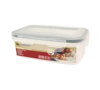 Fackelmann Contenitore Ermetico Rettangolare 450ml circa, ideale per Cibo, Frigo, Freezer, Microonde, Salvaspazio, Chiusura 4 Clip, Lavabile in Lavastoviglie, Resistente Temperature Estreme