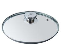 FACKELMANN Coperchio in vetro per padella, diametro 28 cm, coperchio: vetro, pomello: acciaio inox con logo chef laser, 60 x 288 x 360 mm, lavabile in lavastoviglie, colore: argento