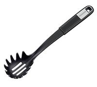 Fackelmann Cucchiaio per spaghetti da 30 cm SENSE con parte funzionale in plastica, manico antiscivolo soft touch, per padelle e pentole rivestite (colore: argento/nero), quantità: 1 pezzo