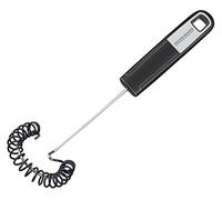 Fackelmann Frusta a spirale 27 cm SENSE, pratico utensile da cucina con parte funzionale in acciaio inox e silicone, frusta per padelle e pentole rivestite (colore: argento/nero), quantità: 1 pezzo