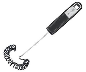 Fackelmann Frusta a spirale 27 cm SENSE, pratico utensile da cucina con parte funzionale in acciaio inox e silicone, frusta per padelle e pentole rivestite (colore: argento/nero), quantità: 1 pezzo