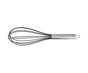 Fackelmann, frusta con parte funzionale in acciaio inox e silicone, utensile da cucina per padelle e pentole rivestite (colore: argento), quantità: 1 pezzo