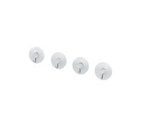 Fackelmann Ganci a Ventosa Set 1" 4 Pezzi di plastica/Acciaio Inox in Trasparente, Inossidabile, 2.8 x 2.8 x 2 cm