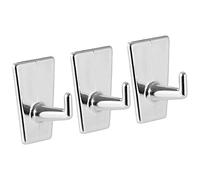 FACKELMANN Ganci Adesivi 4,5 cm, 3 Pezzi in PP Cromato, Argento, 4.5 x 4.5 x 3.5 cm
