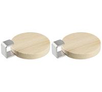 Fackelmann Ganci Adesivi Tondi in Legno ad 1 Posto, Marrone