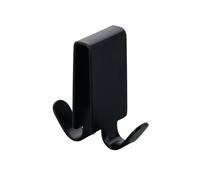Fackelmann Gancio Doppio per Vetro Doccia 6-8mm in Acciaio Inox Nero Opaco Appendino Bagno