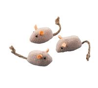 Fackelmann Giocattolo per gatti a forma di topolino in cotone, set da 3 pezzi, leggero e sicuro, ideale per gatti di tutte le età, perfetto per gioco attivo e movimento quotidiano