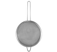 Fackelmann Initial, setaccio in acciaio inox, maglia metallica fine con bordo, manico lungo, per setacciare e scolare, scolare cibo da cucina, colino per pasta e riso, colino grande diametro 20 cm