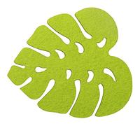 Fackelmann Linea Party Sottobicchieri in Feltro colorato, Motivo Tropical a Forma di Foglia di Palma, Tessuto, Colori Assortiti, 9,5x10cm