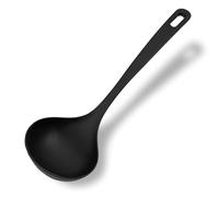 Fackelmann Mestolo antiaderente in nylon alto spessore, max 200°C, lavabile in lavastoviglie, dim 29,5 x 9 x 6,5cm, Linea Nero.