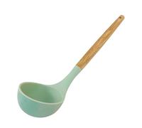 Fackelmann Mestolo da cucina in silicone, utensile con manico con manico in legno di Hevea, temperatura massima consigliata 230°C, lavare a mano, dimensioni 31,5x8x5cm, Linea Ocean