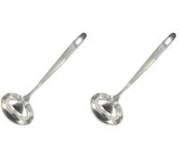 Fackelmann Mestolo in Acciaio Inox, Argento, Diametro 6 cm (Confezione da 2)