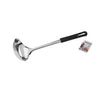 Fackelmann-Mestolo per zuppa ", colore: nero in acciaio INOX e polipropilene, colore: nero/argento